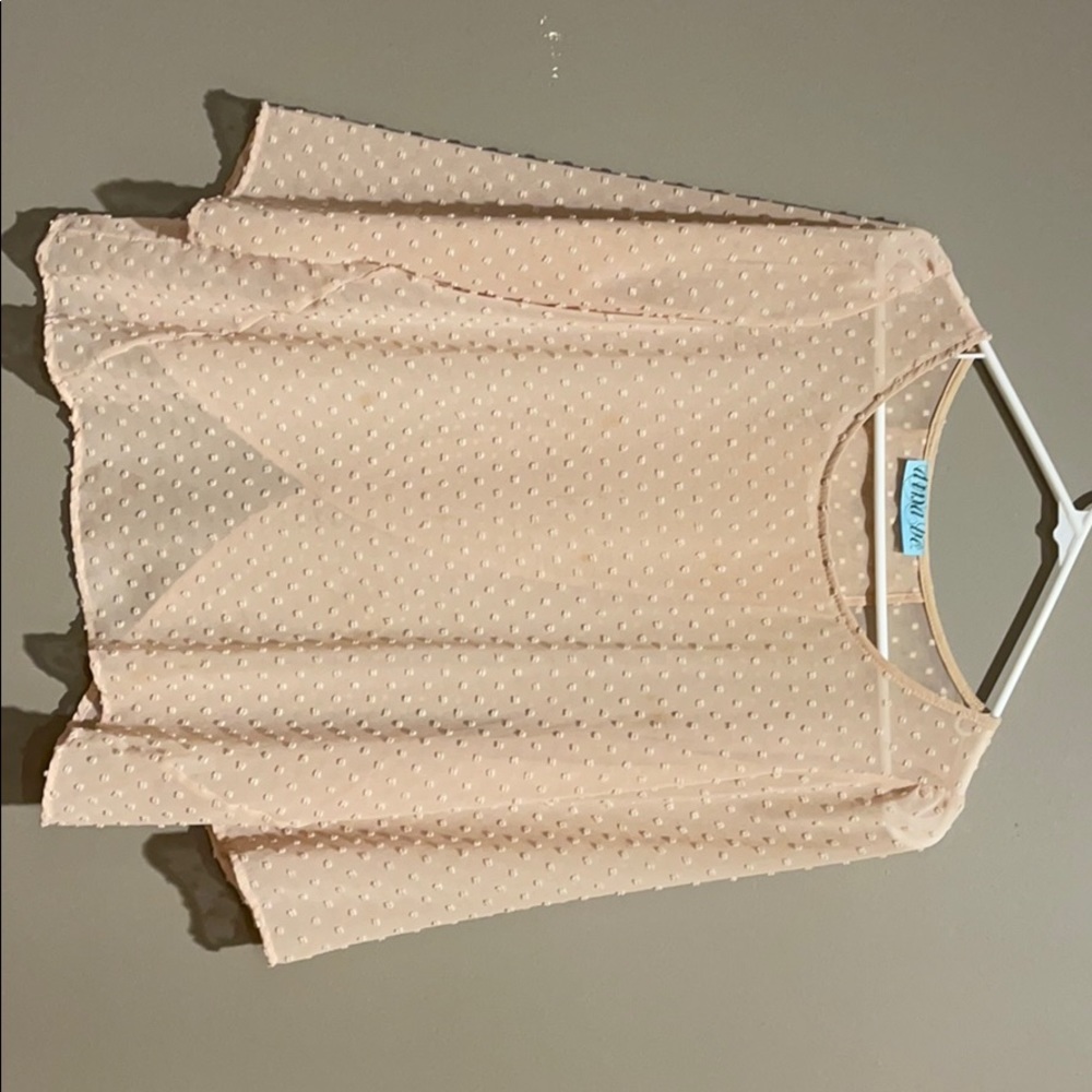 Blouse, tan, textured